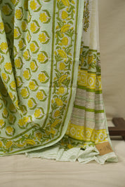 Mint Green HBP Cotton Saree - SRMGCS3719