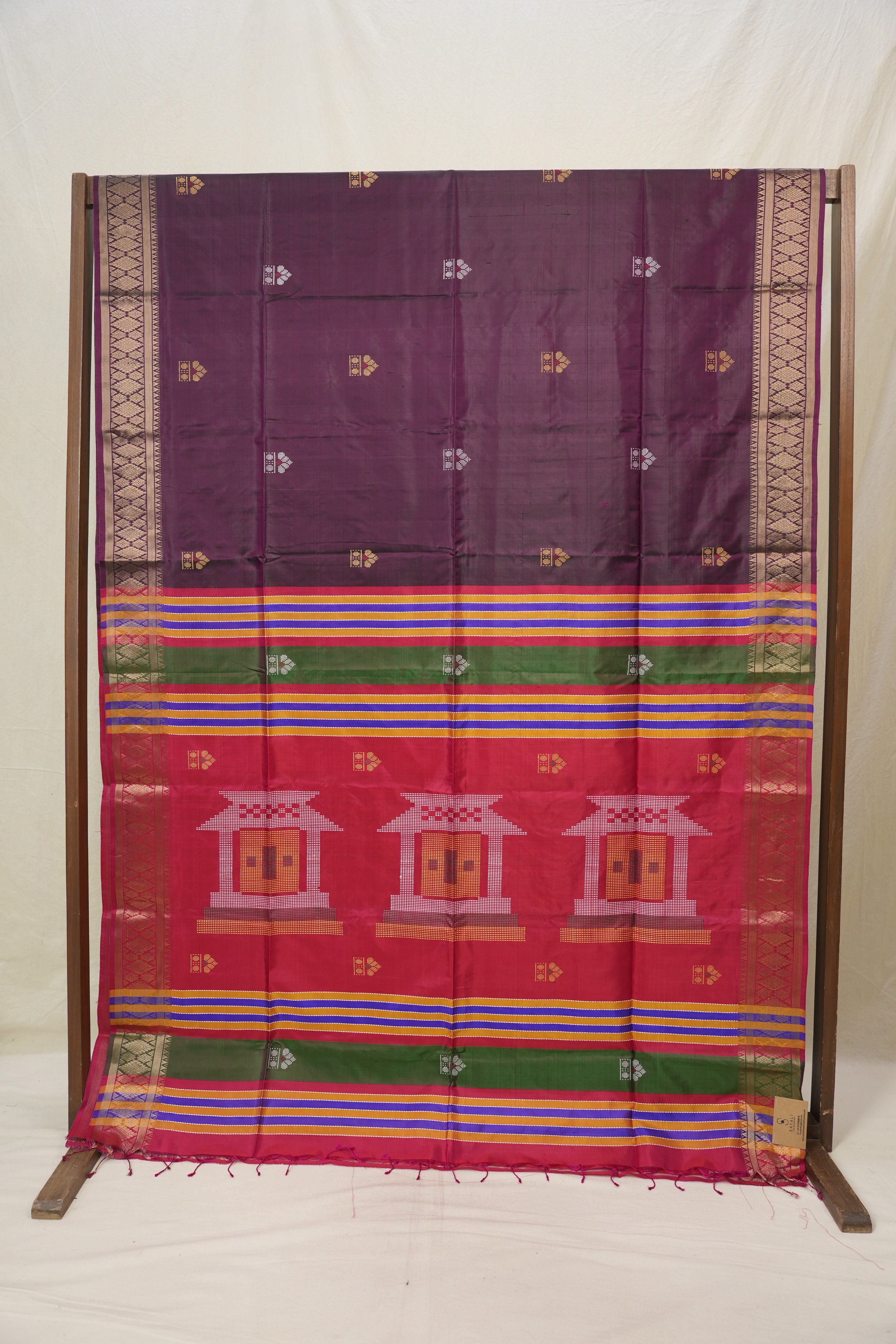 Wine Mulberry Silk Saree - SRWMSS13