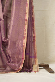 Violet Gold Maheshwari Tissue Saree - SRVGMTS687
