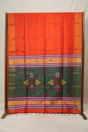 Orange Mulberry Silk Saree - SROMSS15