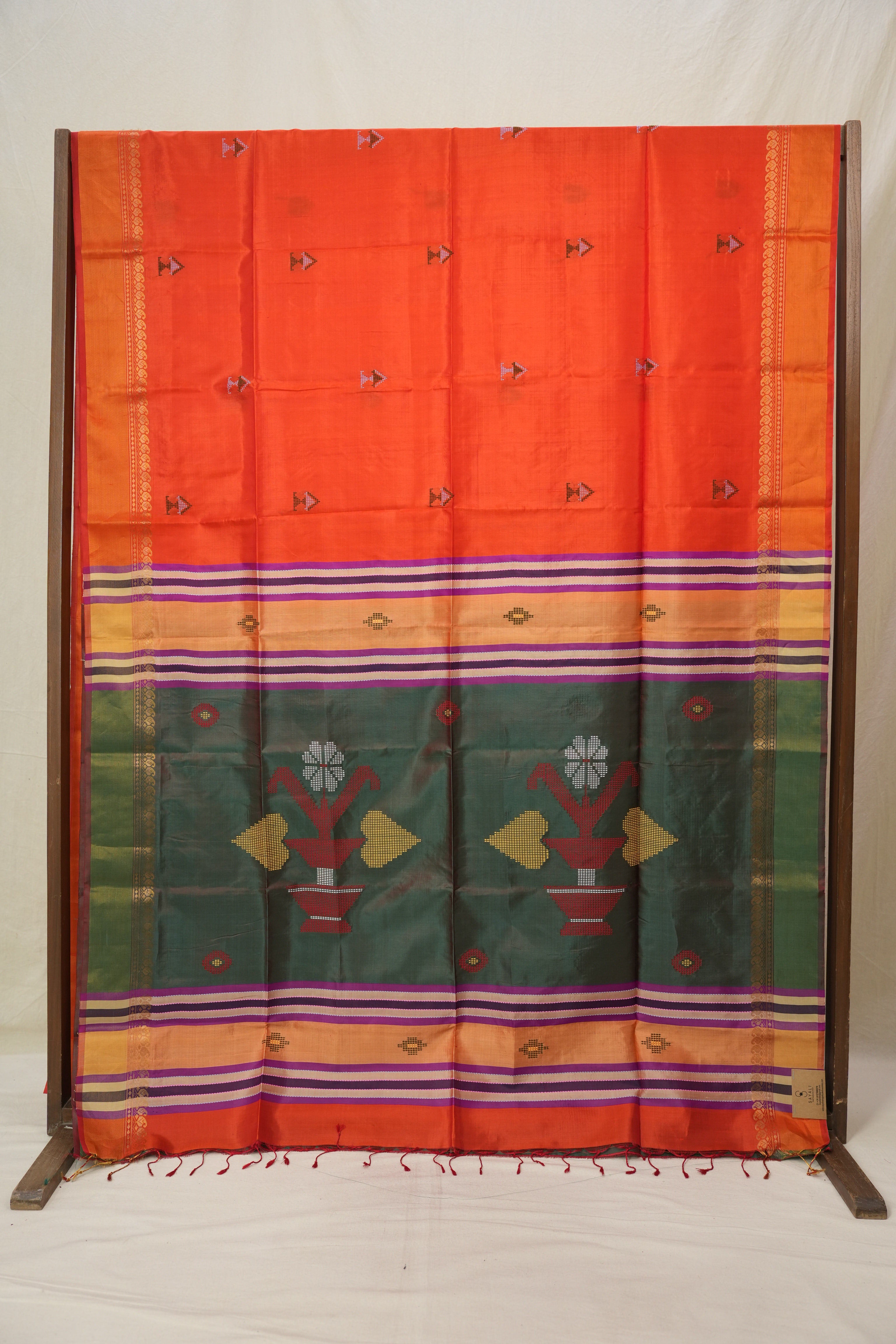 Orange Mulberry Silk Saree - SROMSS15