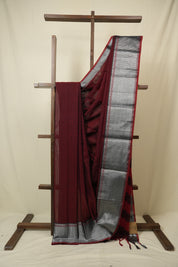Maroon Narayan Peth Cotton Saree - SRMNPCS48