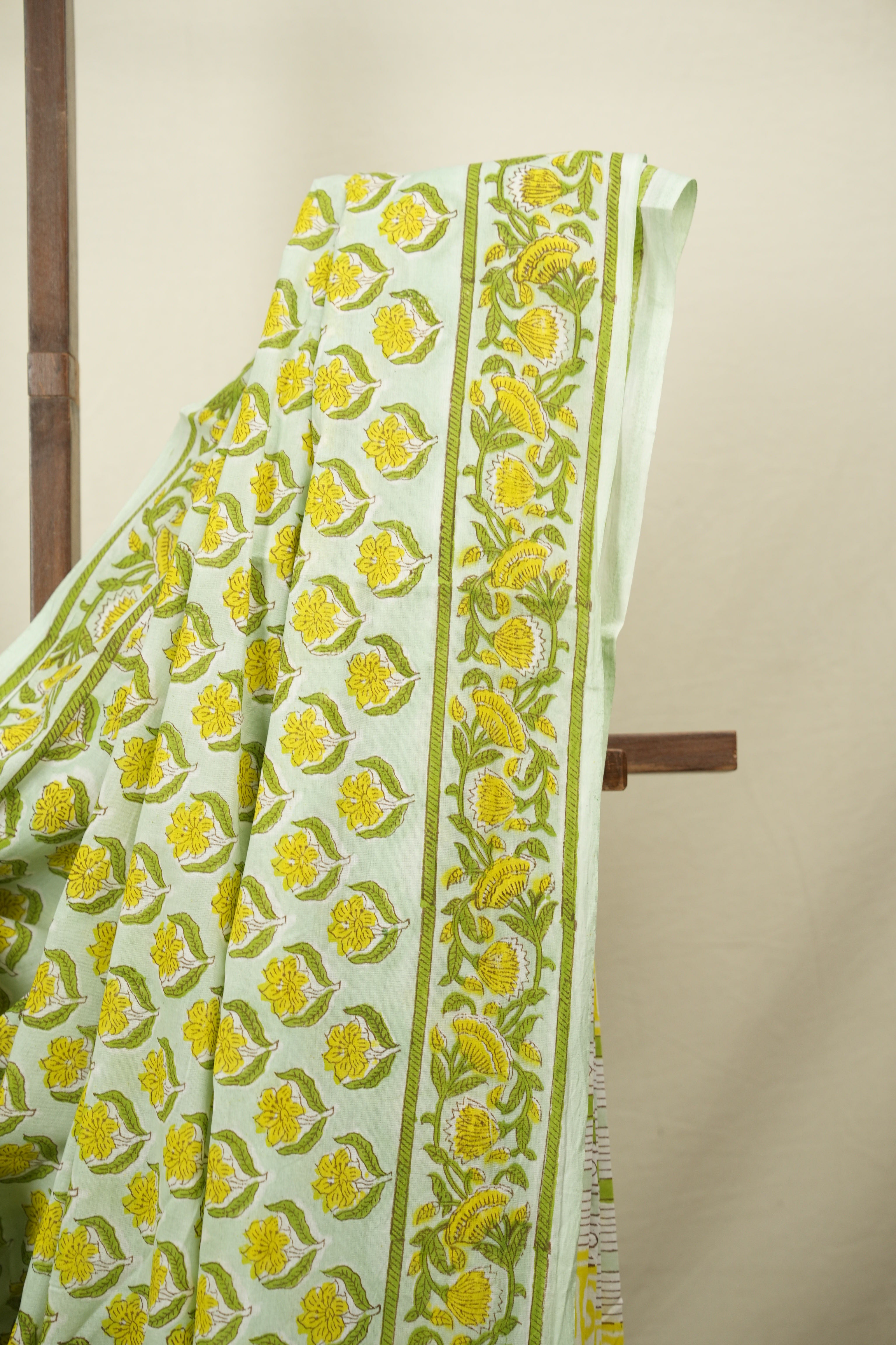 Mint Green HBP Cotton Saree - SRMGCS3719
