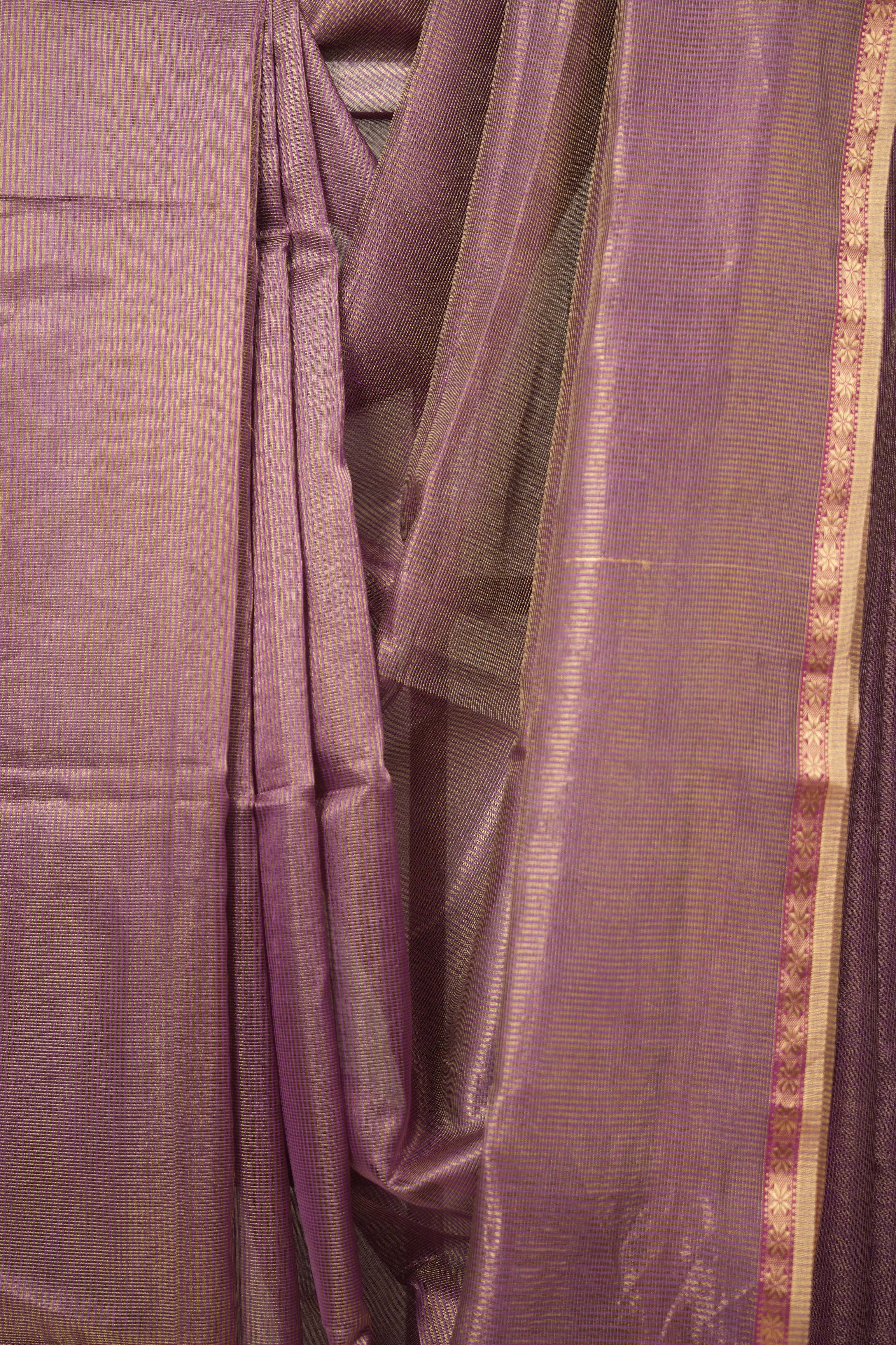 Violet Gold Maheshwari Tissue Saree - SRVGMTS687