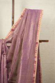Violet Gold Maheshwari Tissue Saree - SRVGMTS687