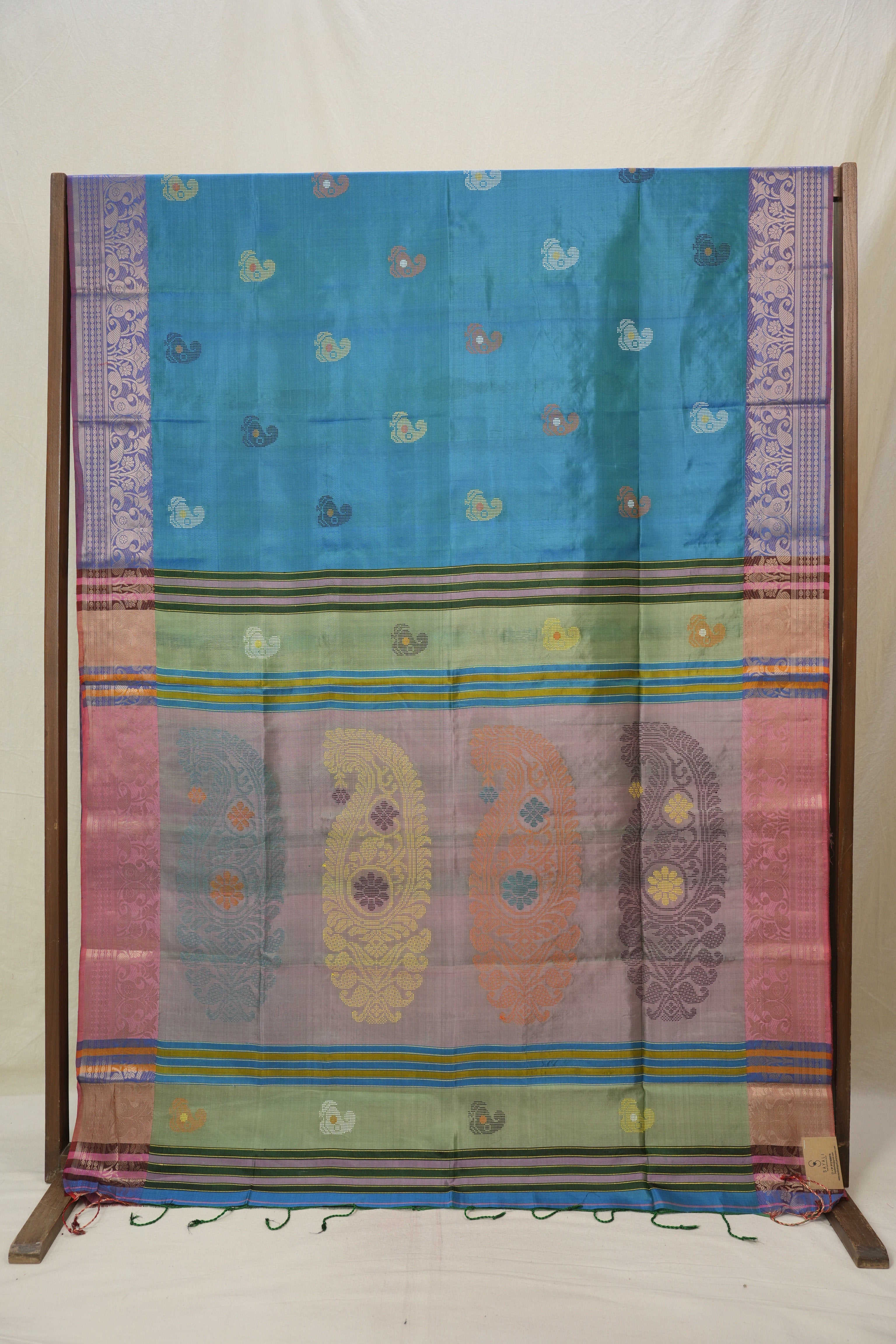 Peacock Blue Mulberry Silk Saree - SRPBMSS10