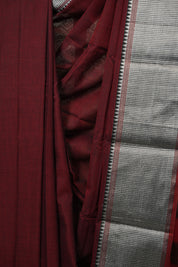 Maroon Narayan Peth Cotton Saree - SRMNPCS48