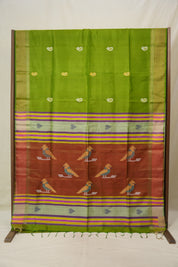 Mehendi Green Mulberry Silk Saree - SRMGMSS14