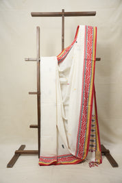 White Bengal Cotton Jamdani Saree - SRWBCJS182