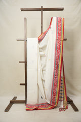 White Bengal Cotton Jamdani Saree - SRWBCJS182