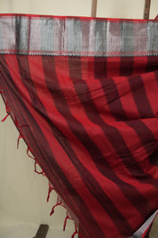 Maroon Narayan Peth Cotton Saree - SRMNPCS48