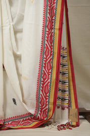 White Bengal Cotton Jamdani Saree - SRWBCJS182