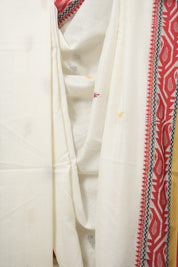 White Bengal Cotton Jamdani Saree - SRWBCJS182
