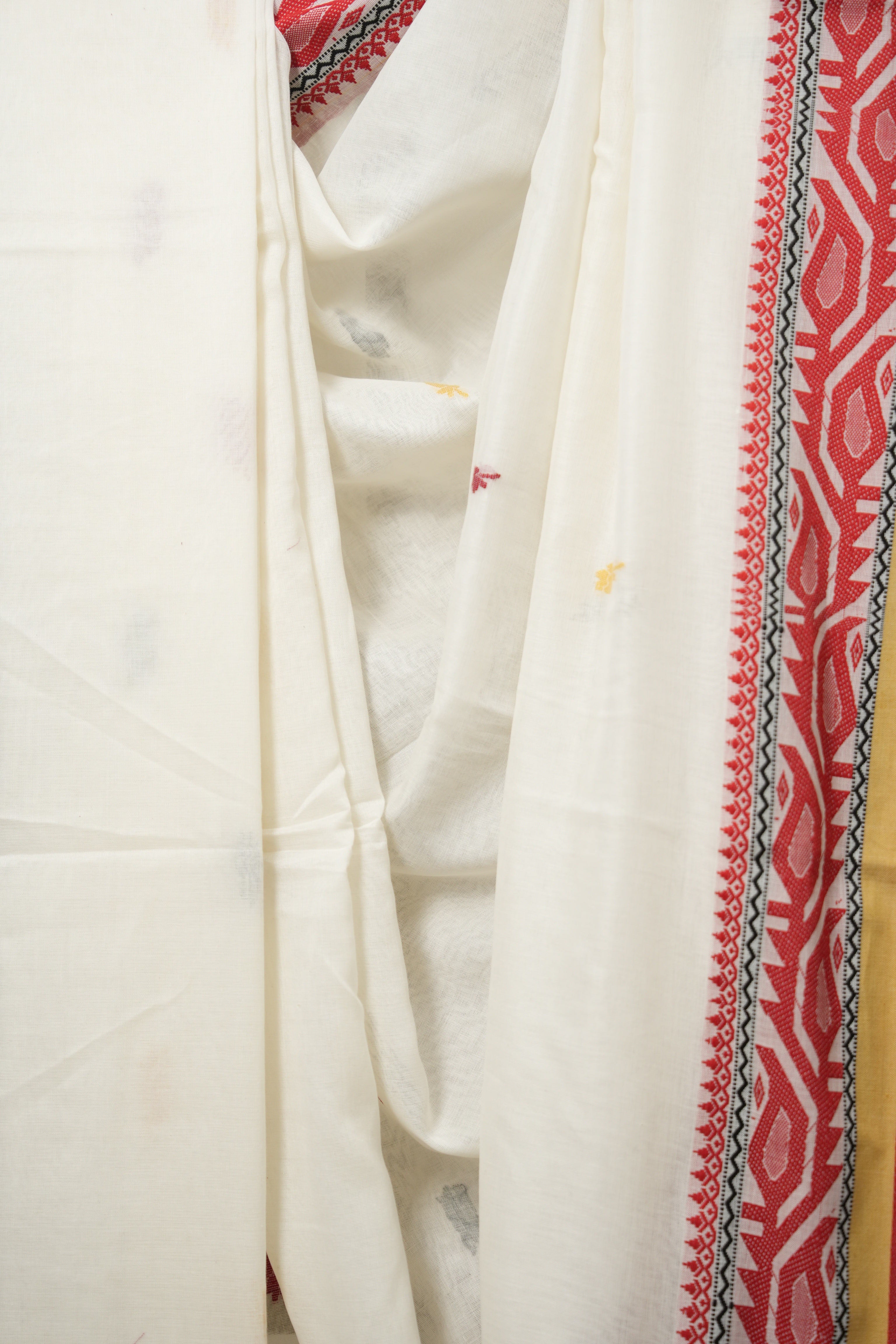 White Bengal Cotton Jamdani Saree - SRWBCJS182