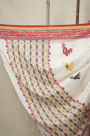 White Bengal Cotton Jamdani Saree - SRWBCJS182