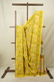 Yellow HBP Cotton Saree - SRYCS3717