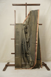 Teal Gold Maheshwari Tissue Saree - SRTGMTS685