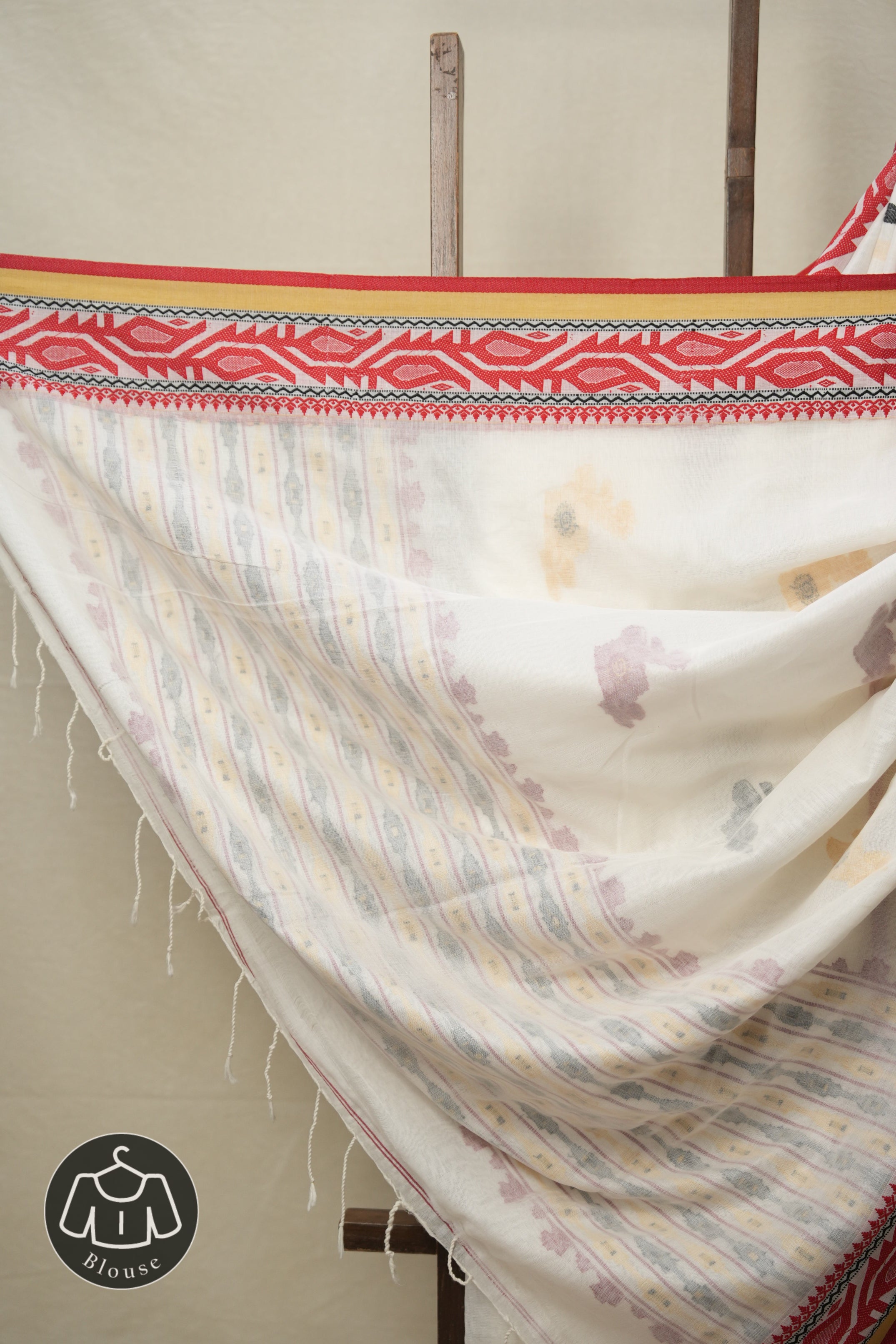 White Bengal Cotton Jamdani Saree - SRWBCJS182