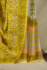 Yellow HBP Cotton Saree - SRYCS3717