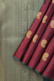 Rudra Ambi Kanjeevaram Silk Saree - Saavari - SSRAKSS66