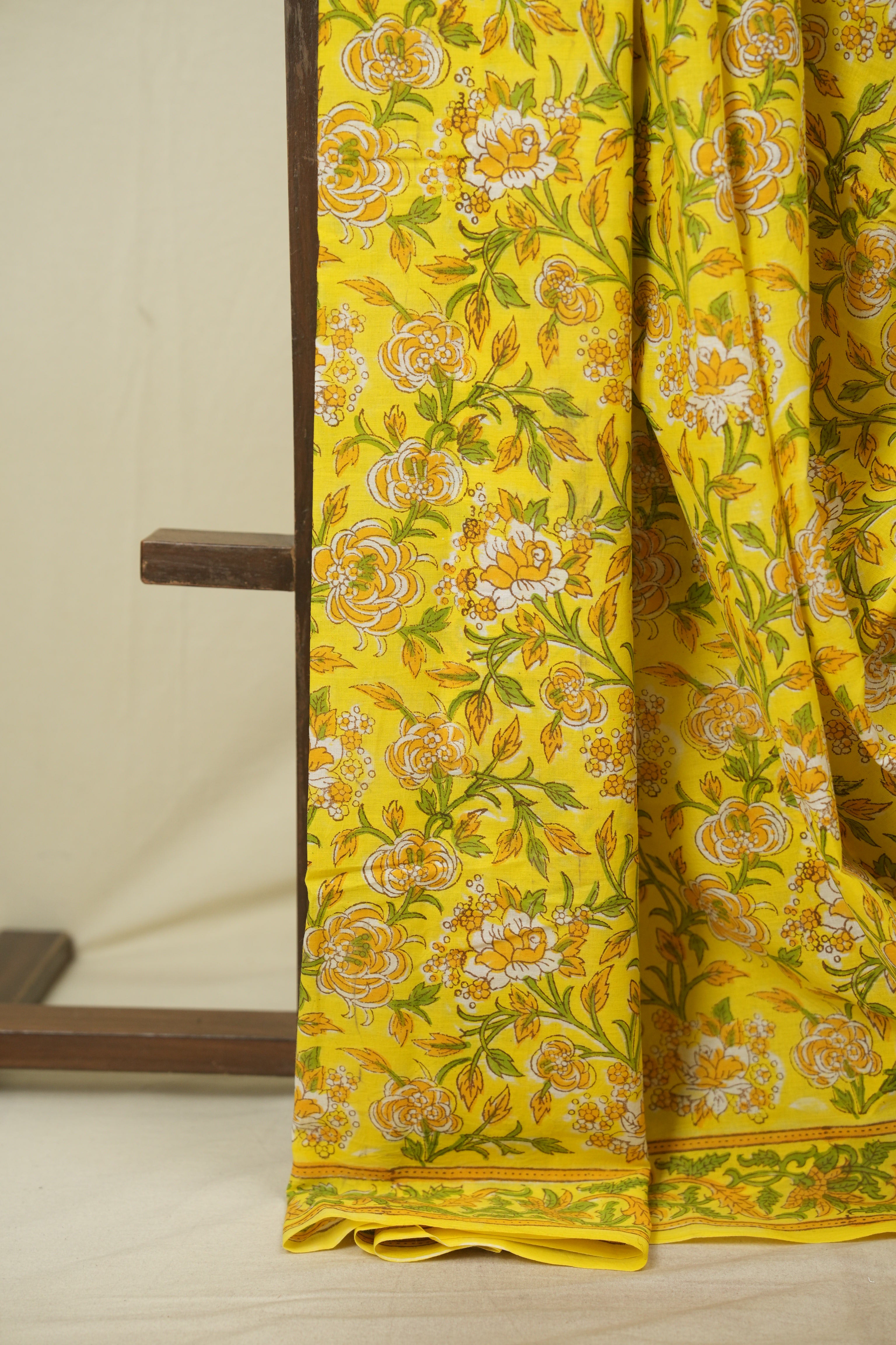 Yellow HBP Cotton Saree - SRYCS3717