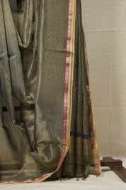 Teal Gold Maheshwari Tissue Saree - SRTGMTS685