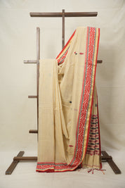 Sand Beige Bengal Cotton Jamdani Saree - SRSBBCJS181