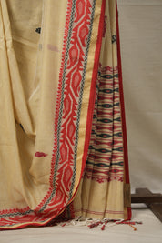 Sand Beige Bengal Cotton Jamdani Saree - SRSBBCJS181