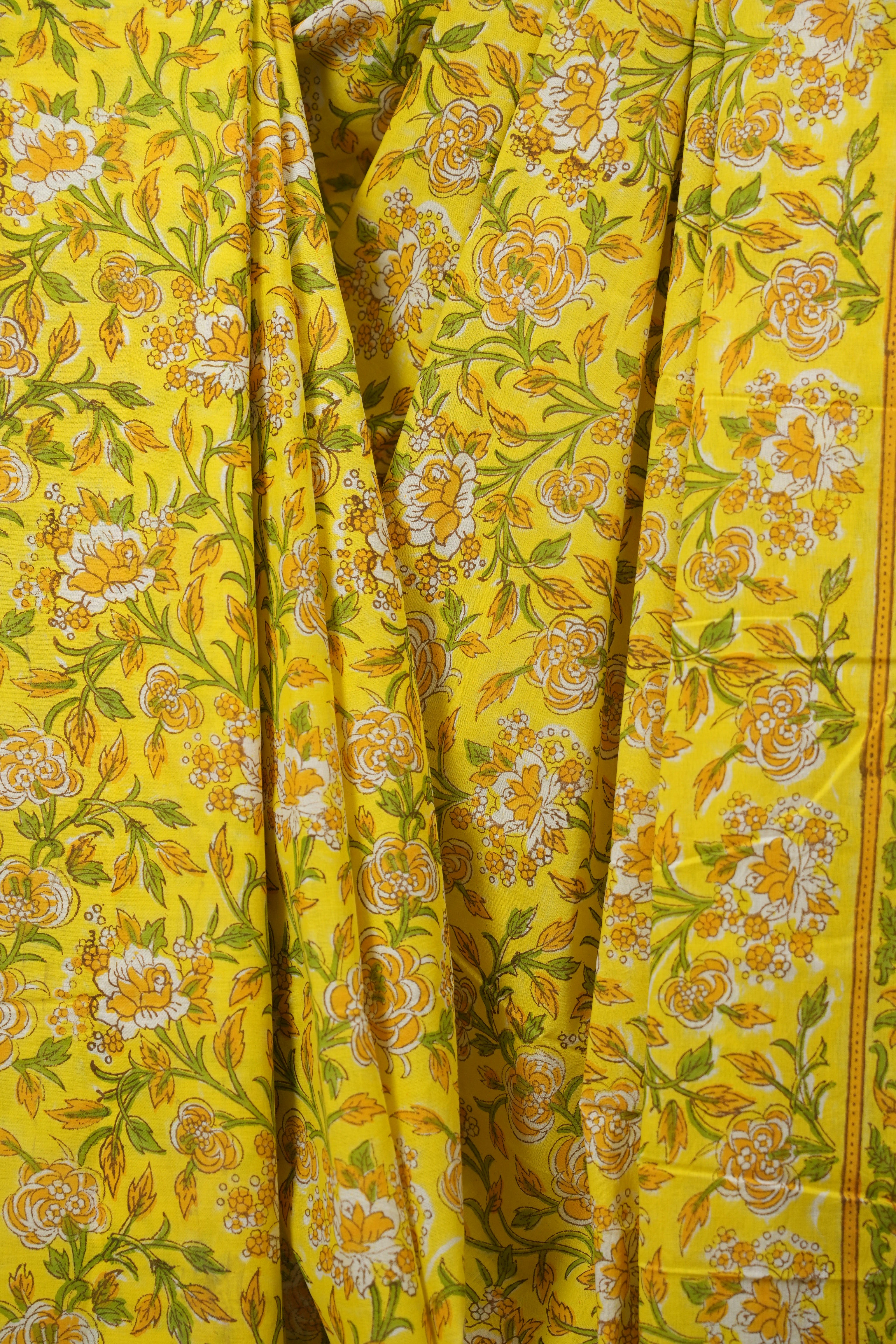 Yellow HBP Cotton Saree - SRYCS3717