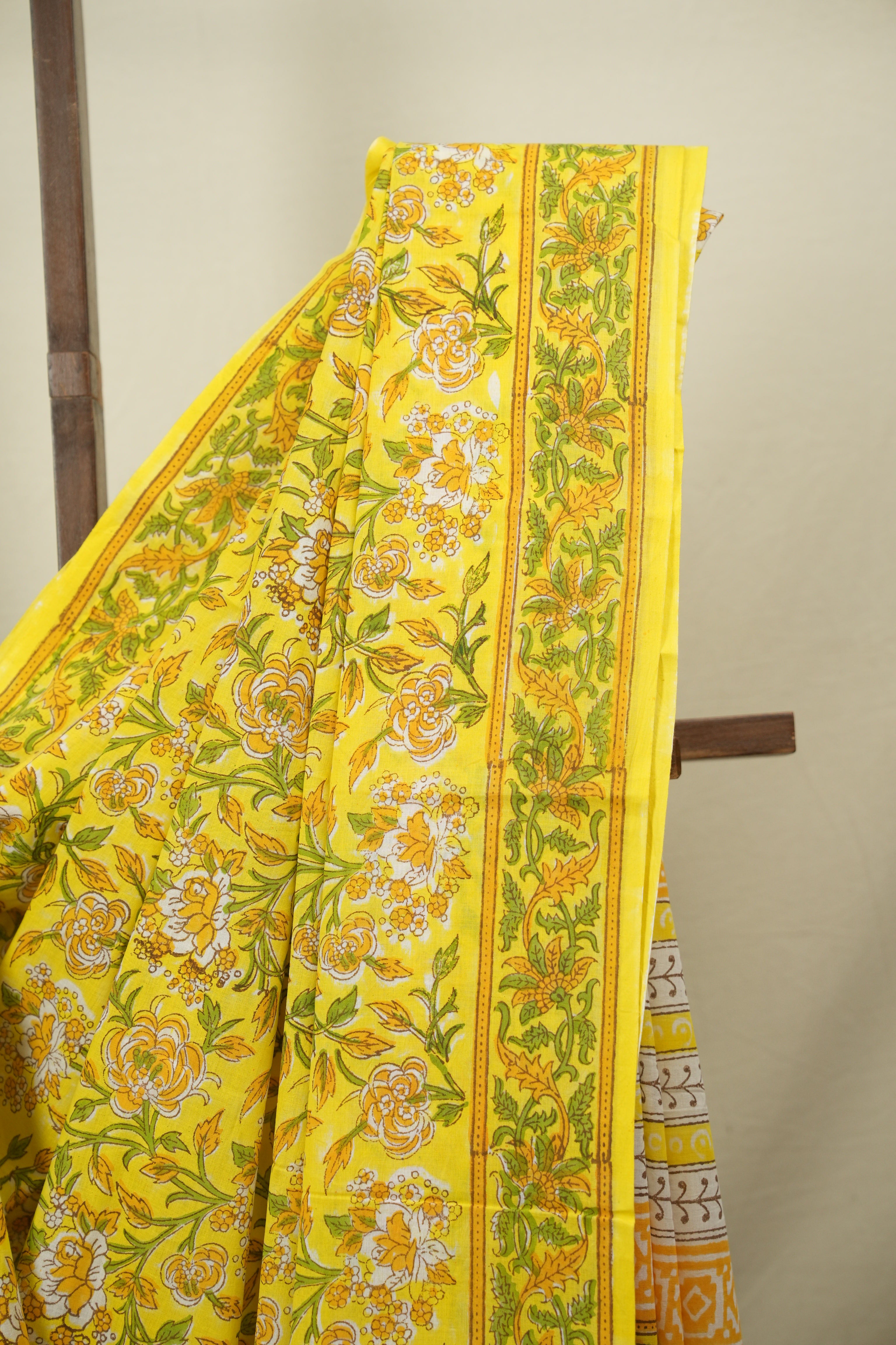 Yellow HBP Cotton Saree - SRYCS3717