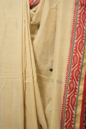 Sand Beige Bengal Cotton Jamdani Saree - SRSBBCJS181