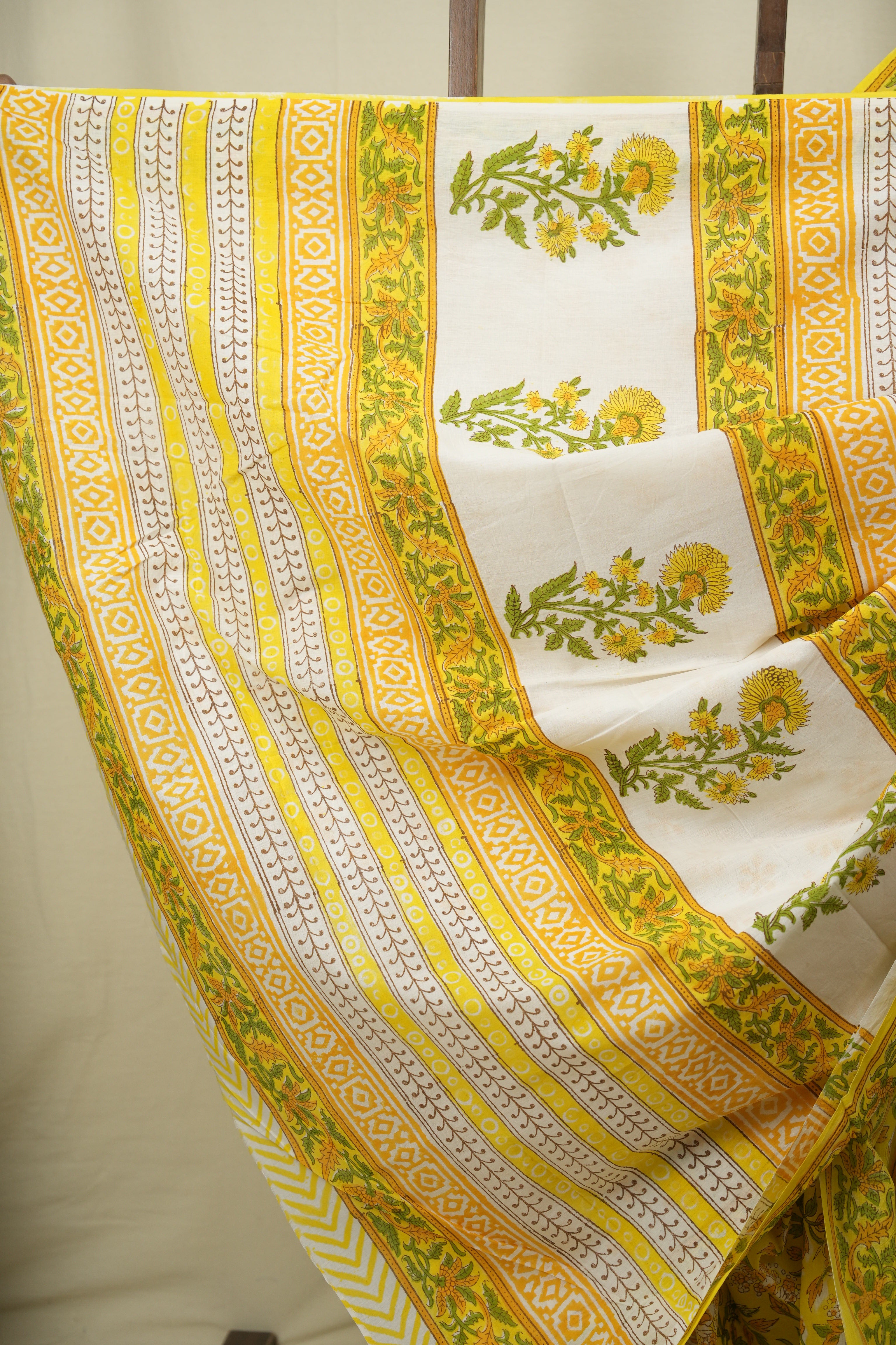 Yellow HBP Cotton Saree - SRYCS3717