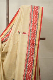 Sand Beige Bengal Cotton Jamdani Saree - SRSBBCJS181