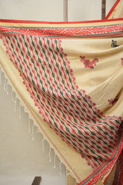 Sand Beige Bengal Cotton Jamdani Saree - SRSBBCJS181