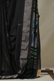 Black Cotton Paithani Saree - SRBCPS694