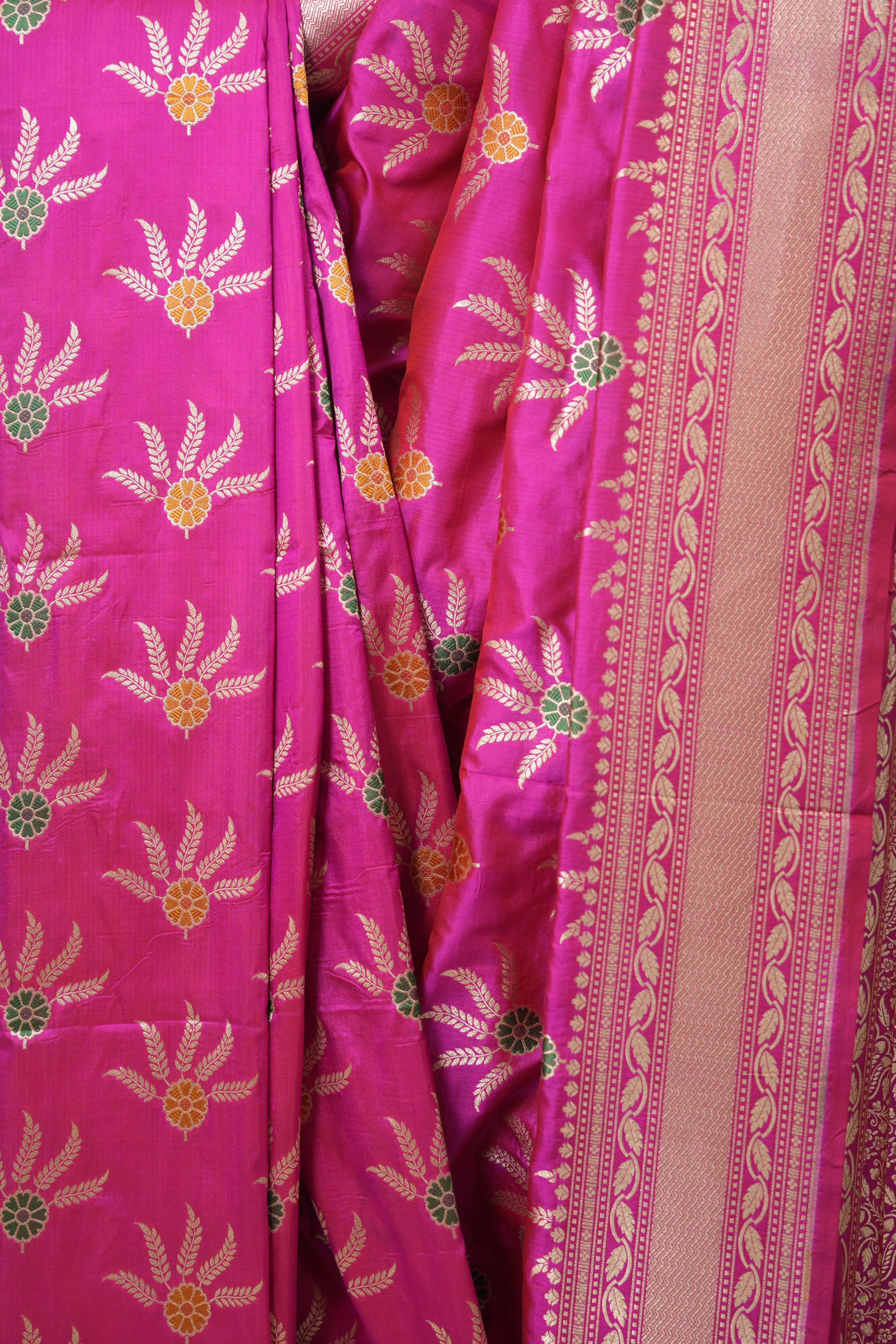 Rani Pink Banarasi Silk Saree - SRRPBSS907