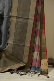 Grey Narayan Peth Cotton Saree - SRGNPCS53