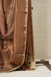 Maroon Gold Maheshwari Tissue Saree - SRMGMTS683