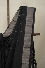 Black Cotton Paithani Saree - SRBCPS694