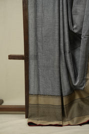Grey Narayan Peth Cotton Saree - SRGNPCS53