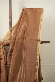 Maroon Gold Maheshwari Tissue Saree - SRMGMTS683