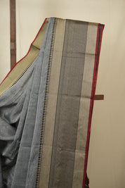 Grey Narayan Peth Cotton Saree - SRGNPCS53