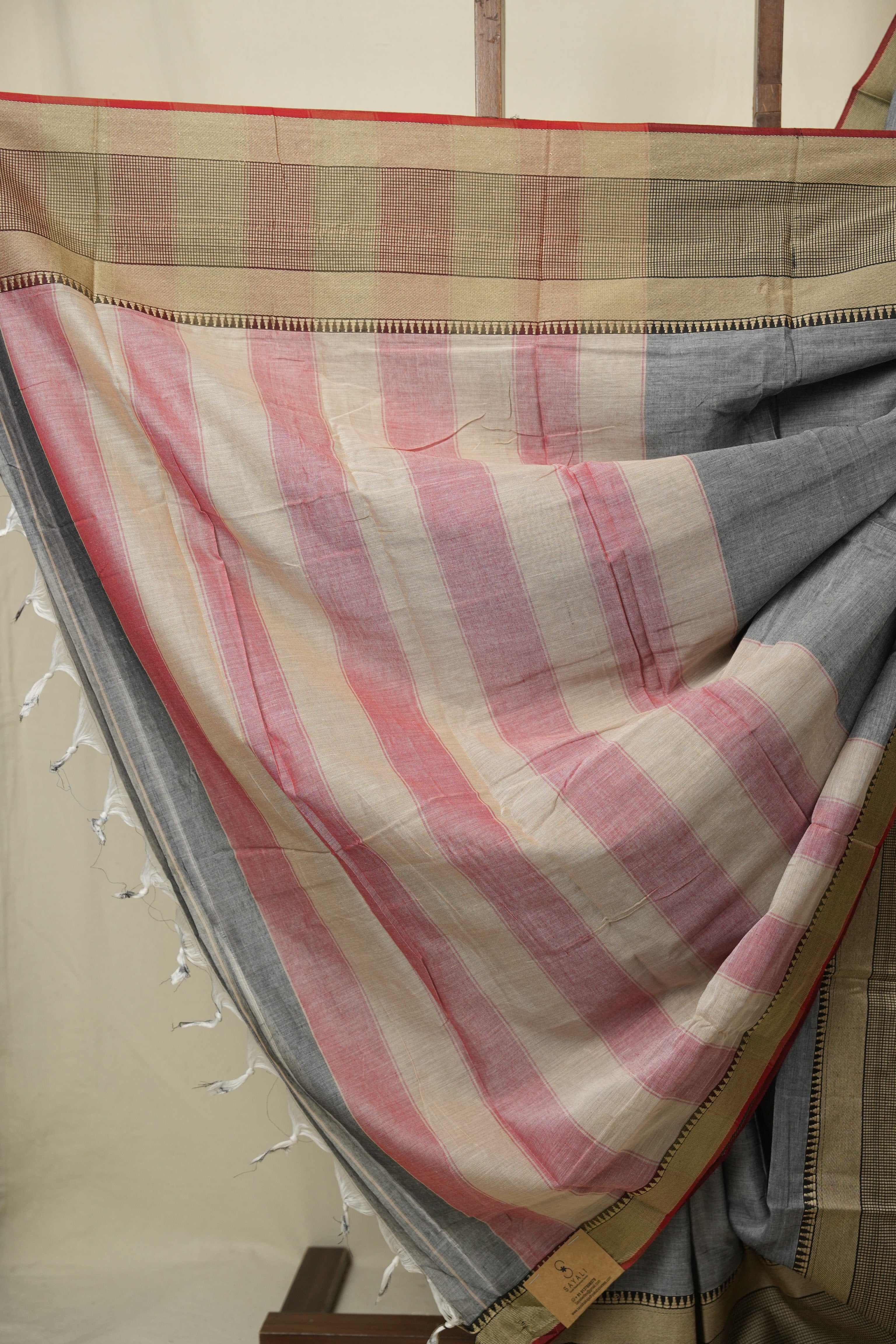 Grey Narayan Peth Cotton Saree - SRGNPCS53