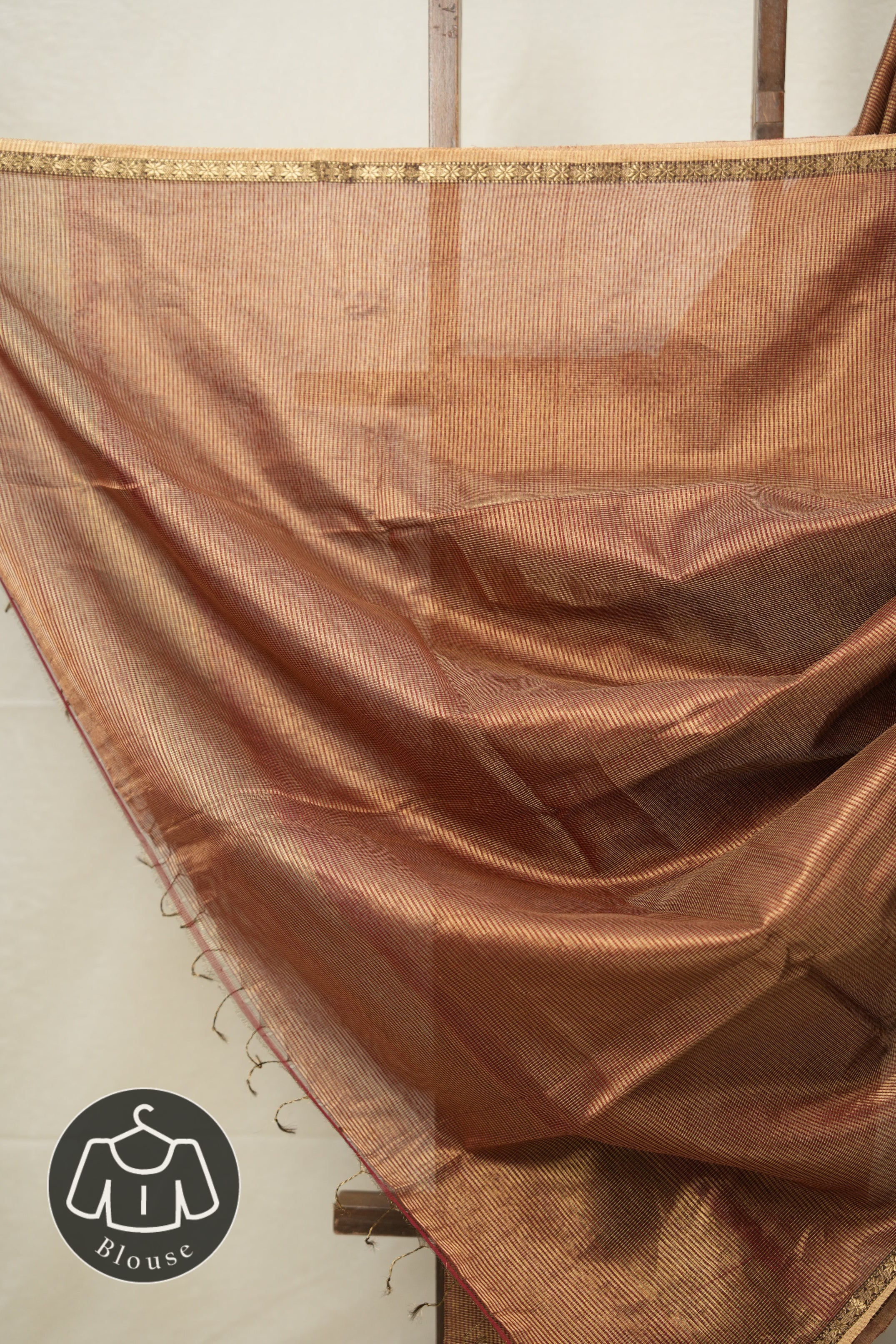 Maroon Gold Maheshwari Tissue Saree - SRMGMTS683