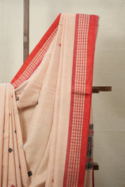 Light Peach Bengal Cotton Saree - SRLPBCS107