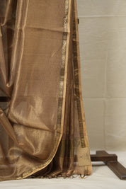 Dusty Lavender Maheshwari Tissue Saree - SRDLMTS682