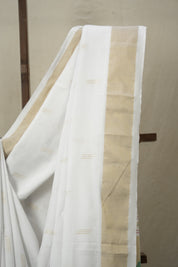 White Cotton Paithani Saree - SRWCPS693