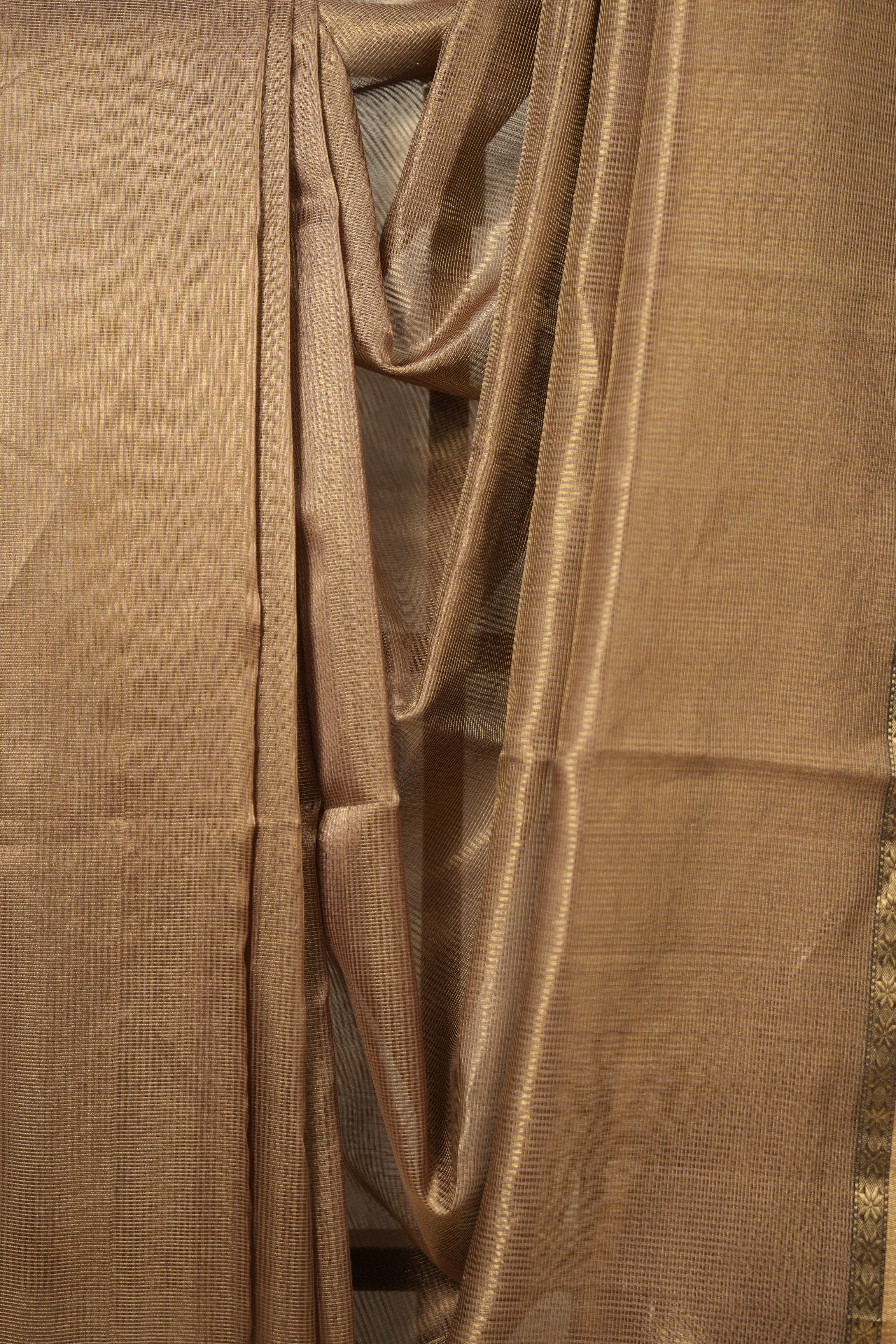 Dusty Lavender Maheshwari Tissue Saree - SRDLMTS682