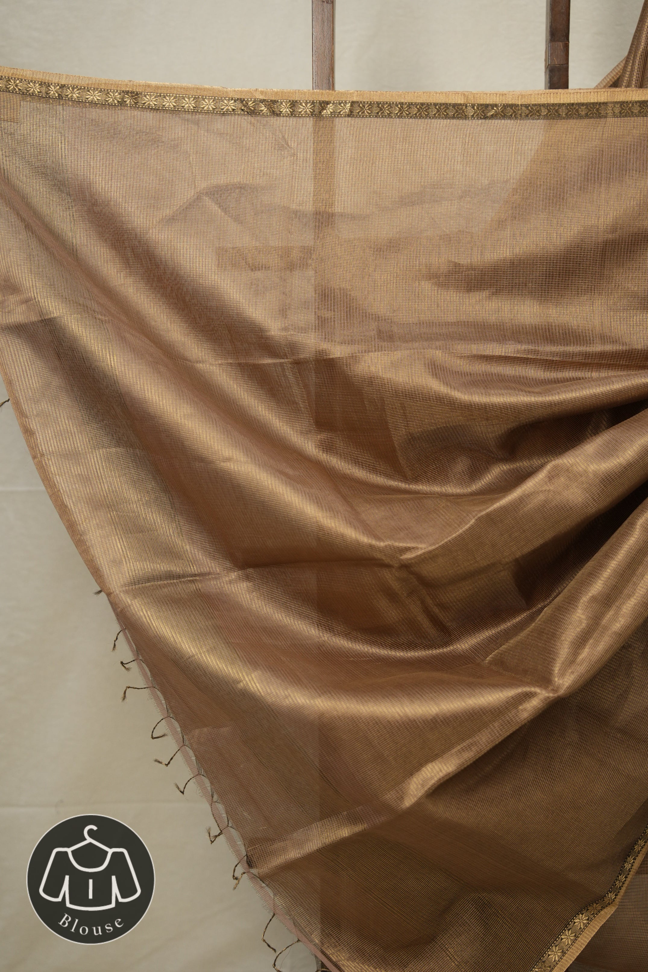 Dusty Lavender Maheshwari Tissue Saree - SRDLMTS682