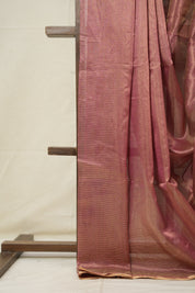 Golden Pink Maheshwari Tissue Saree - SRGPMTS681